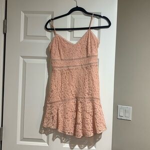 Lace spaghetti strap mini dress